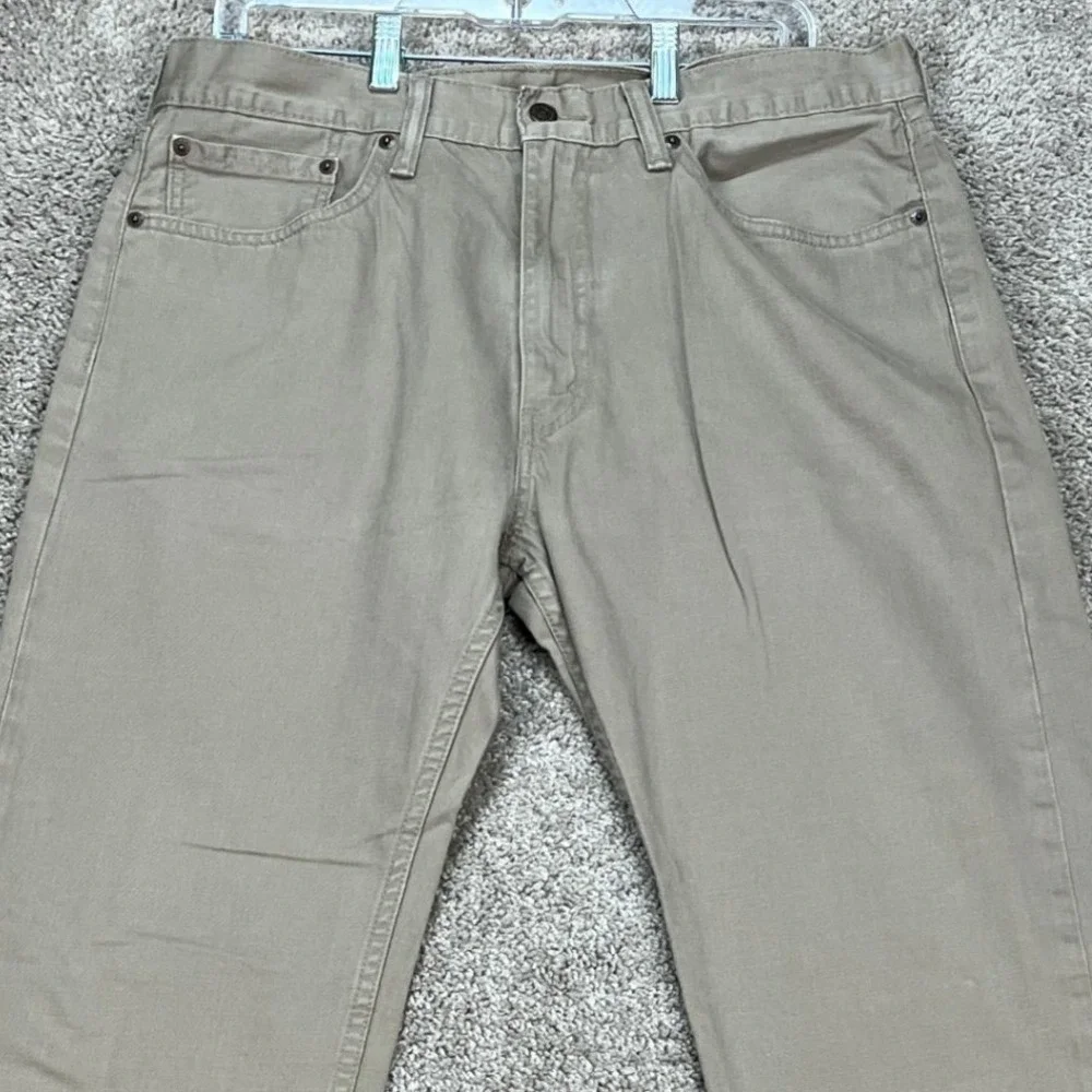 Levi's 505 Pants Mens 36x34 Khaki Tan‎ Straight Leg 5 Pocket Denim Twill EUC
